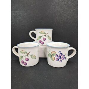 Savoir Vivre Luscious JJ017 8 Oz Coffee/Tea Mug w/Cherry Design Lot of 3